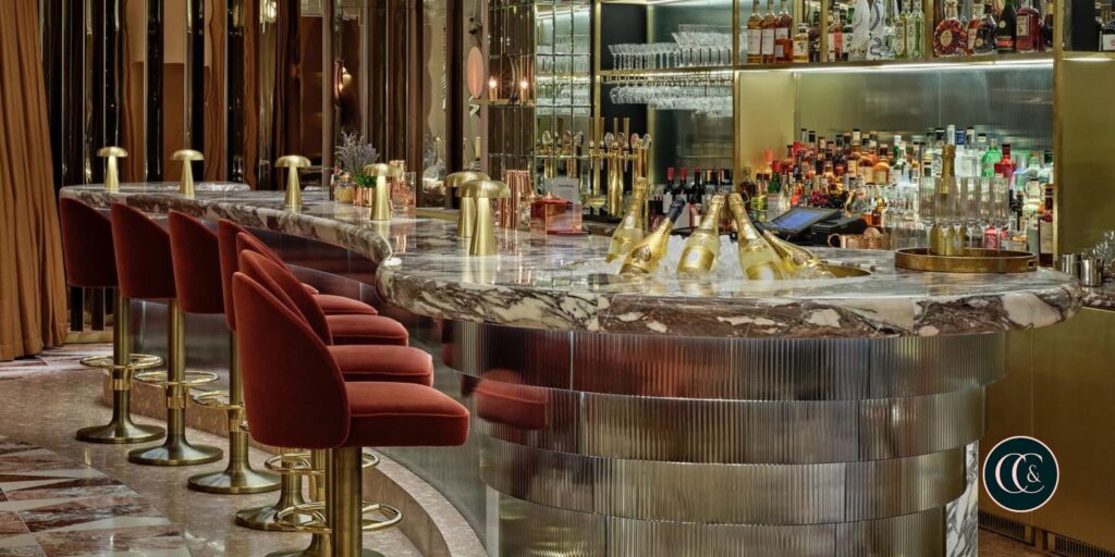 join us at Revery Bar, nestled within the Glitz and Glamour of The Hilton on Park Lane, Revery Bar, the newest addition to the hotel, underwent a lavish renovation at the end of 2023 and has since become the talk of the town.
