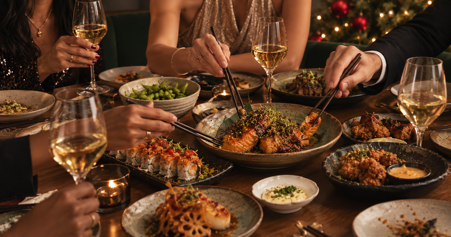 Singles supper club London, Christmas dinner at The Aubrey, Mandarin Oriental